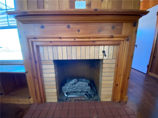 details featuring a fireplace