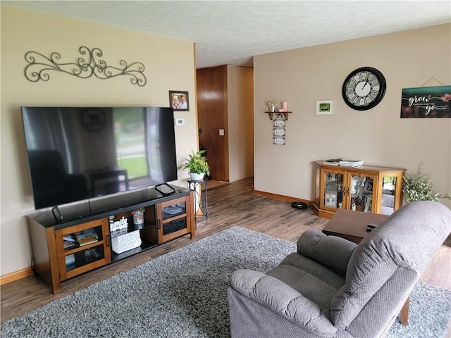 505 W N 9th St, Shelbyville, IL 62565 - living room featuring wood finished floors and baseboards