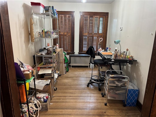 1007 10th St, Charleston, IL 61920 - home office with hardwood / wood-style floors and radiator