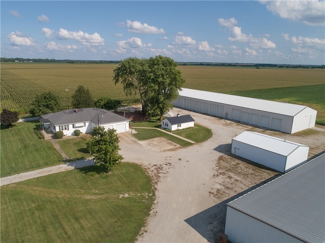 bird's eye view with a rural view