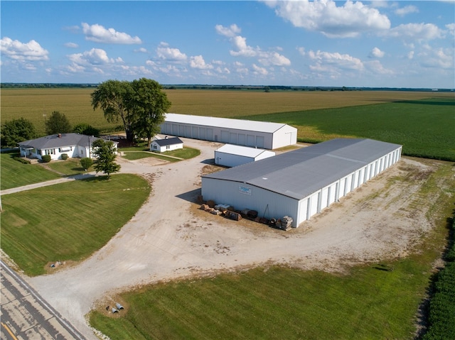 drone / aerial view with a rural view