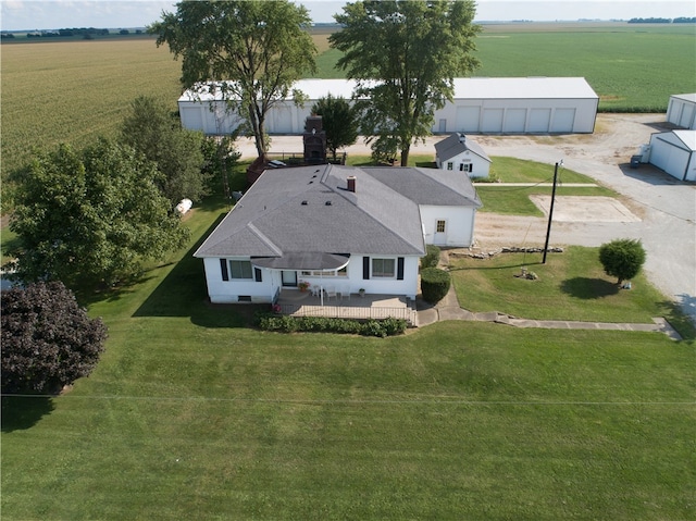 drone / aerial view with a rural view