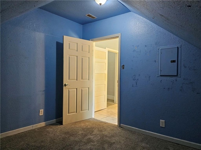 301 S Meridian St, Toledo, IL 62468 - bonus room with electric panel, carpet, and a textured ceiling