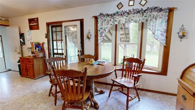 view of dining area