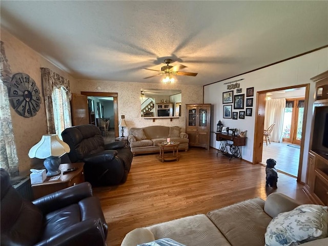 27288 State Highway 16, Ashmore, IL 61912 - living room featuring light wood-style floors and a ceiling fan