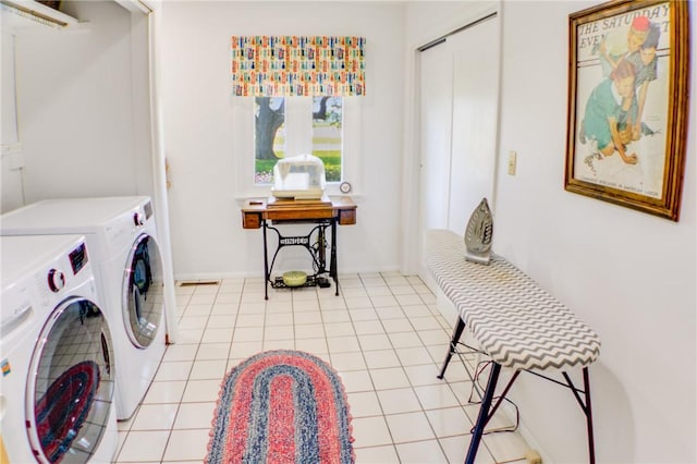 400 Country Club Rd, Mattoon, IL 61938 - laundry area with separate washer and dryer and light tile patterned floors