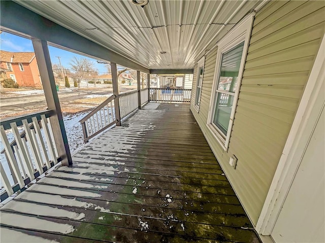 deck with covered porch