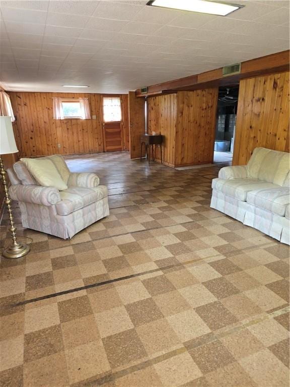 9 Orchard Dr, Charleston, IL 61920 - living area with wood walls