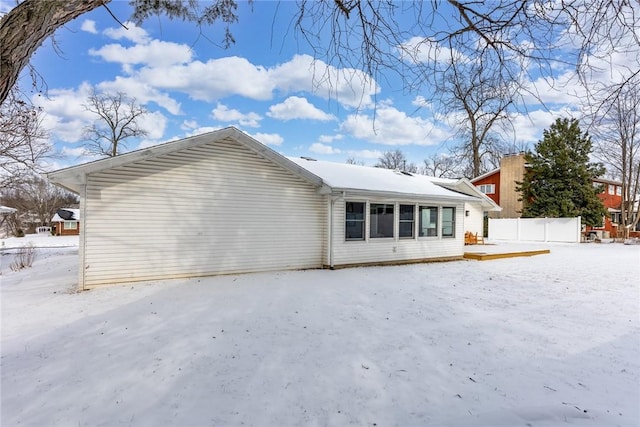 view of snowy exterior