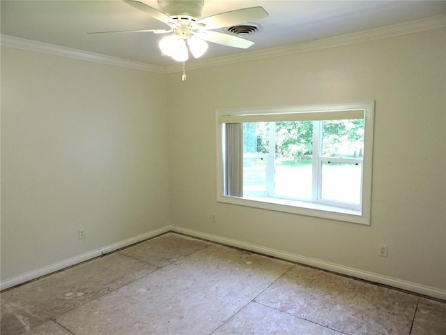 37626 Hunnington Ridge Rd, Hoopeston, IL 60942 - empty room with crown molding and a ceiling fan