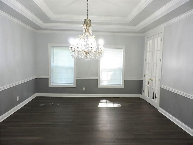 37626 Hunnington Ridge Rd, Hoopeston, IL 60942 - unfurnished dining area featuring plenty of natural light, a raised ceiling, wood finished floors, and ornamental molding
