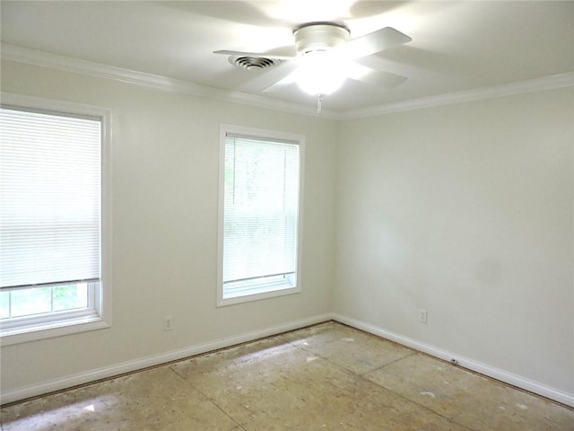 37626 Hunnington Ridge Rd, Hoopeston, IL 60942 - unfurnished room featuring crown molding and ceiling fan