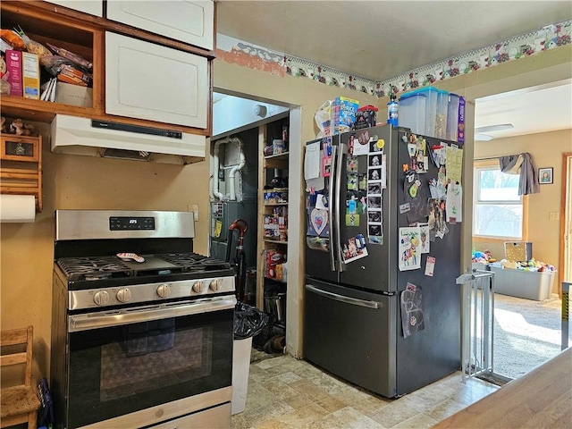 kitchen with appliances with stainless steel finishes