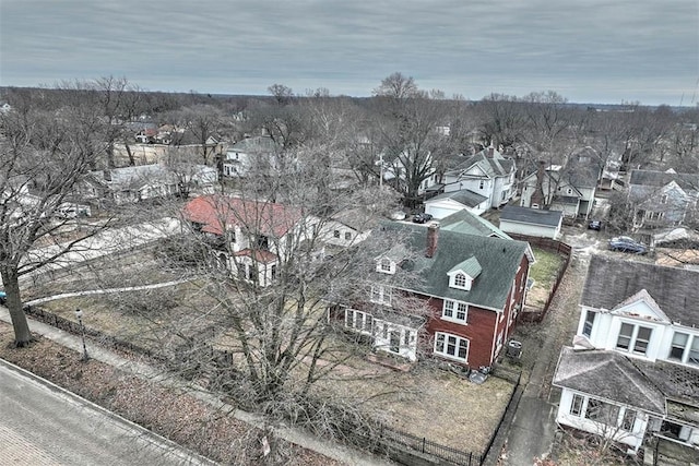 aerial view featuring a residential view