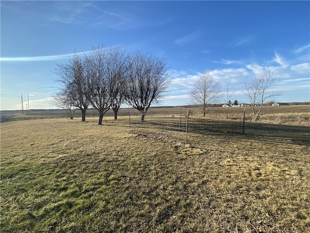 view of yard with a rural view