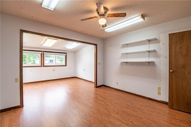 2008 Arthur Ave, Charleston, IL 61920 - unfurnished room with wood finished floors, a textured ceiling, and a ceiling fan