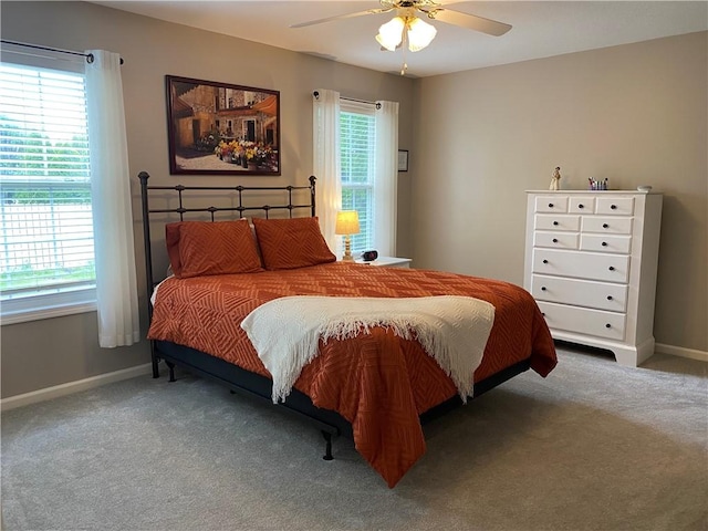 15 Fairfield Ln, Charleston, IL 61920 - bedroom featuring carpet flooring, baseboards, and ceiling fan