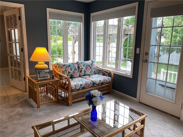 15 Fairfield Ln, Charleston, IL 61920 - carpeted living area with plenty of natural light and baseboards