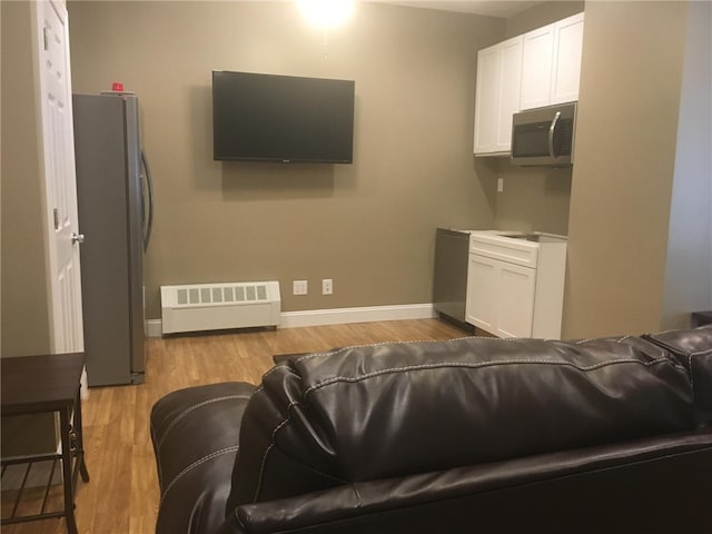 living room featuring light wood-type flooring