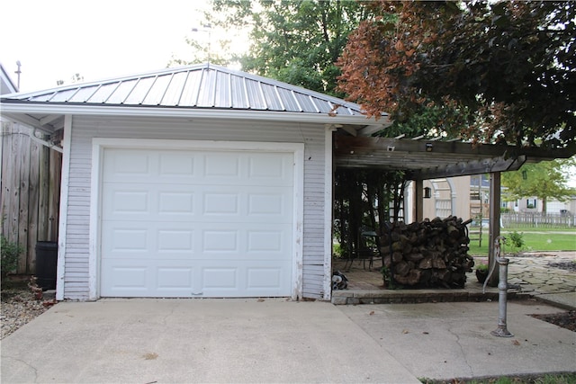 view of garage