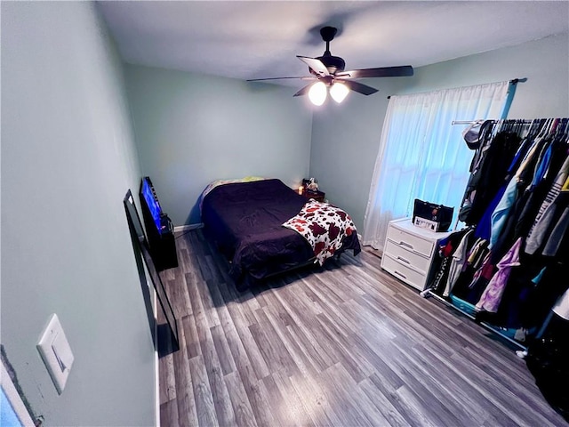 100 Chaparral St, Watson, IL 62473 - bedroom featuring wood finished floors and ceiling fan