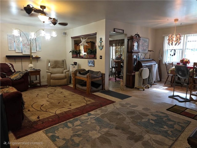 3254 Vista Dr, Danville, IL 61832 - living room featuring a chandelier