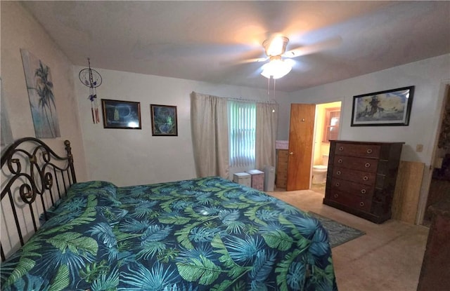 3254 Vista Dr, Danville, IL 61832 - bedroom featuring carpet floors, ensuite bathroom, and a ceiling fan