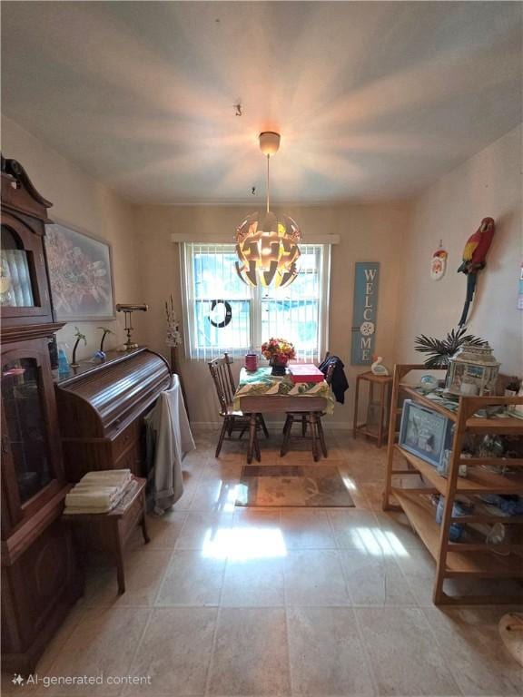3254 Vista Dr, Danville, IL 61832 - dining space featuring a chandelier