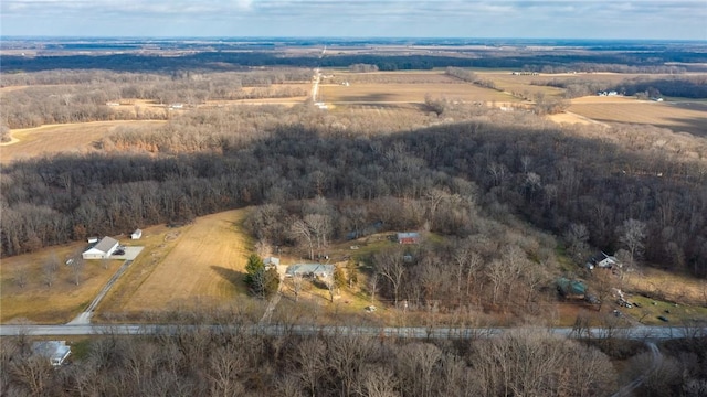 drone / aerial view with a rural view