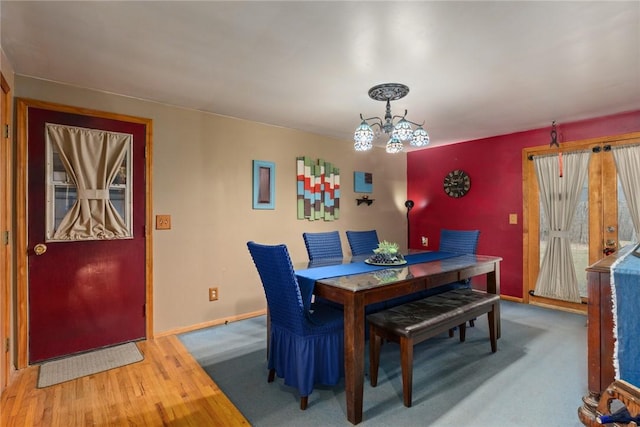 dining room featuring an inviting chandelier