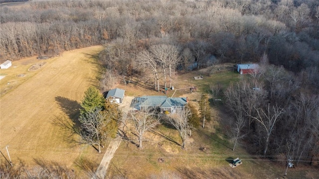 aerial view featuring a rural view