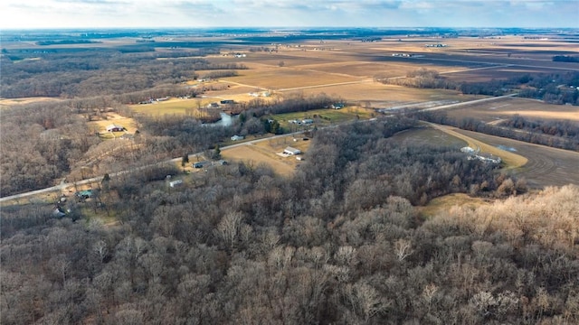 aerial view with a rural view