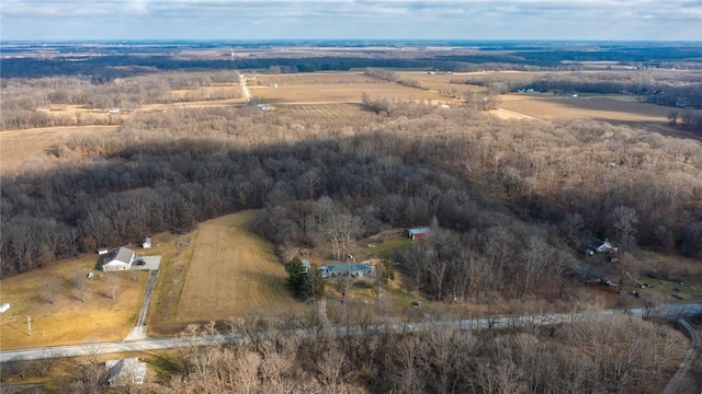 aerial view with a rural view