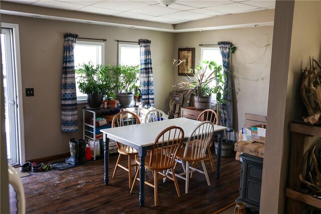 1741 Murray Clark Rd, Danville, IL 61832 - dining space featuring dark wood finished floors and a drop ceiling