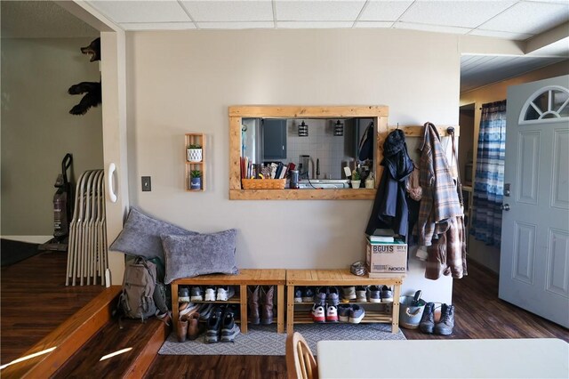 1741 Murray Clark Rd, Danville, IL 61832 - mudroom with a paneled ceiling and wood finished floors