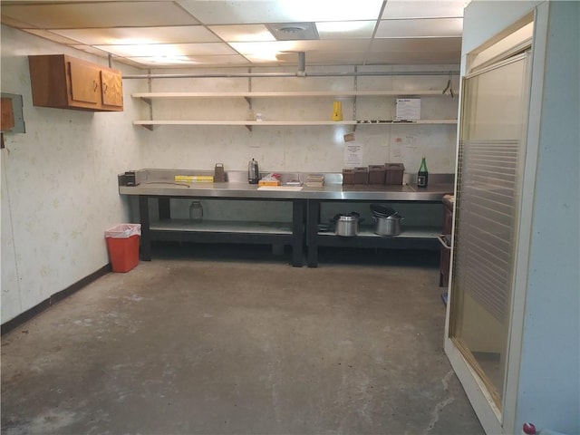 21491 N 1150th St, Marshall, IL 62441 - basement with a paneled ceiling and baseboards