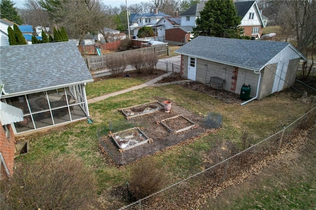 bird's eye view with a residential view