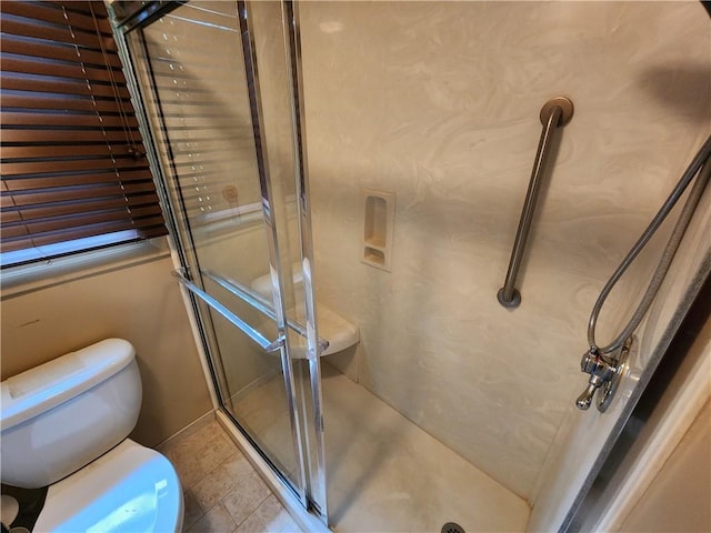 1101 Robinwood Dr, Robinson, IL 62454 - bathroom with a shower stall and tile patterned flooring