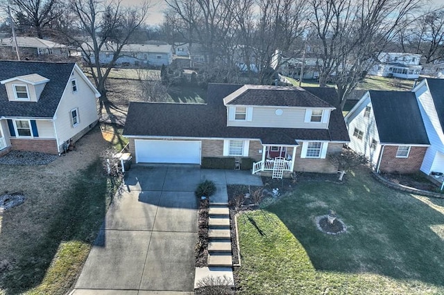 drone / aerial view with a residential view