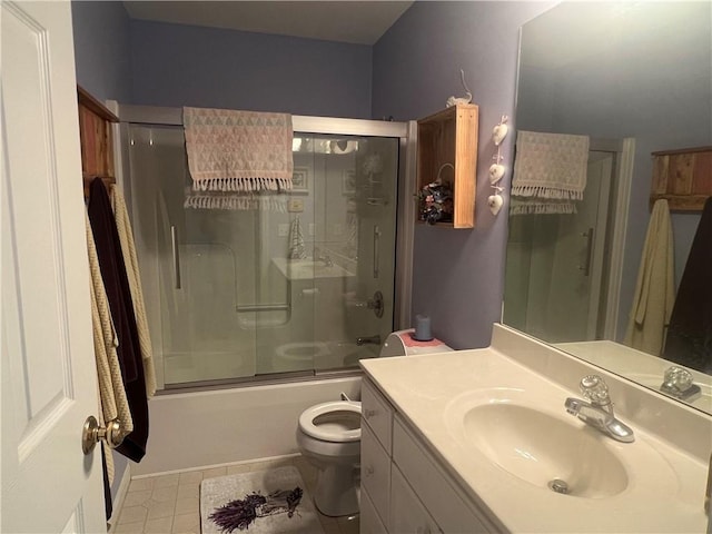 1215 Westside Dr, Mt Zion, IL 62549 - bathroom featuring vanity, shower / bath combination with glass door, and tile patterned flooring