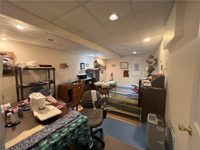 1215 Westside Dr, Mt Zion, IL 62549 - home office with a drop ceiling and recessed lighting