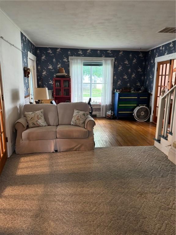 living room featuring wood-type flooring