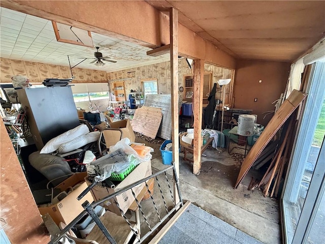 miscellaneous room featuring a ceiling fan