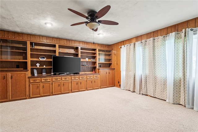 317 Holiday Dr, Decatur, IL 62526 - unfurnished living room with carpet floors and ceiling fan
