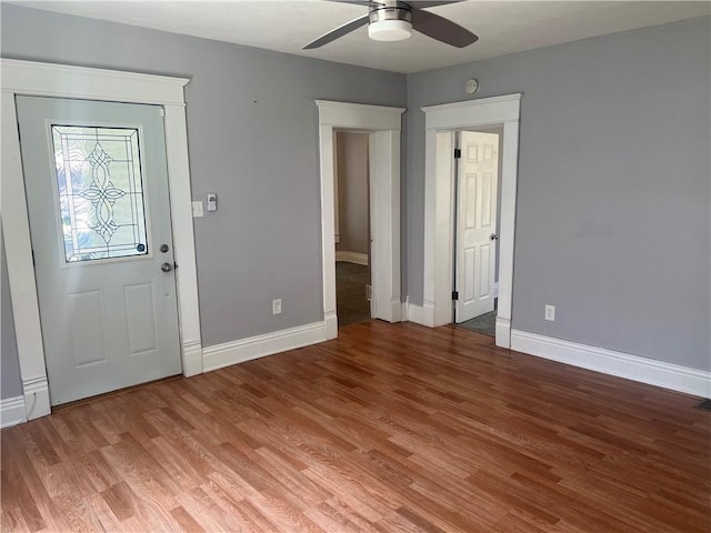 1005 Edgar Ave, Mattoon, IL 61938 - foyer featuring ceiling fan and light wood-style flooring