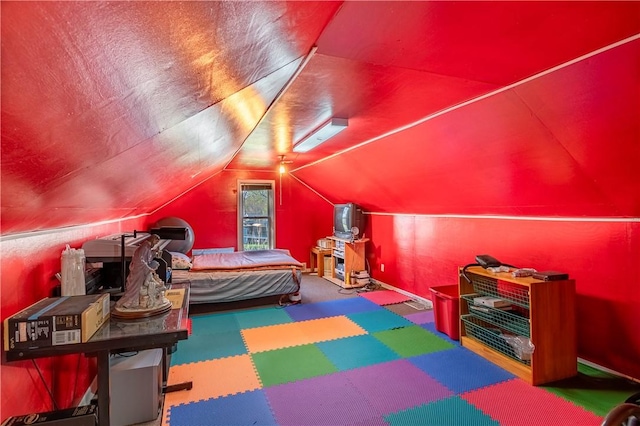 3939 NE Court Dr, Decatur, IL 62526 - carpeted bedroom with lofted ceiling
