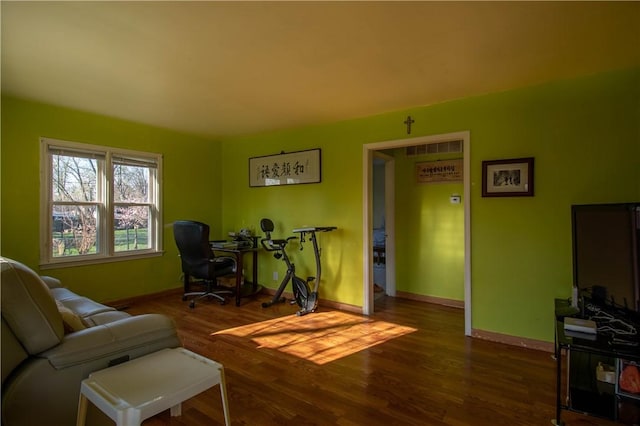 3939 NE Court Dr, Decatur, IL 62526 - home office featuring wood finished floors and baseboards