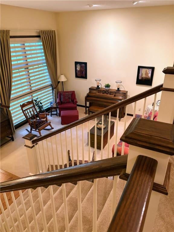 2236 Seneca Dr, Charleston, IL 61920 - staircase featuring carpet floors