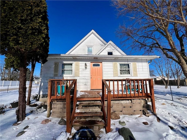 view of front of home featuring a playground