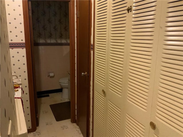 603 W English St, Danville, IL 61832 - hallway with wallpapered walls and tile patterned floors